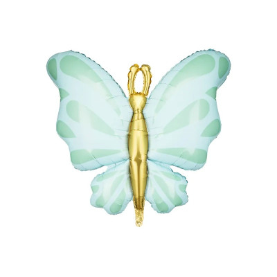Fóliový Supershape balón Motýľ mätová farba