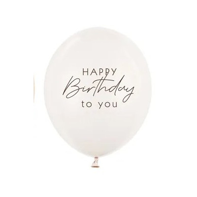 Latexový balón Happy Birthday to you off-white 30 cm