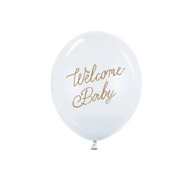 Latexový balón Welcome baby Misty Blue 30 cm