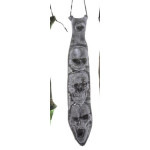 Halloween kravata sivé lebky