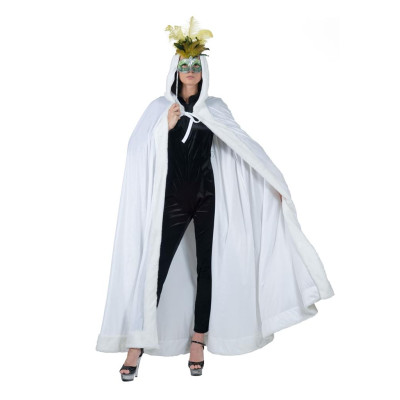 Biely plášť s kapucňou veľkosť UNI