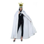 Biely plášť s kapucňou veľkosť UNI