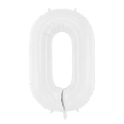 Fóliový balón čislo 0 biely