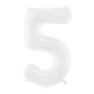 Fóliový balón čislo 5 biely