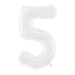 Fóliový balón čislo 5 biely