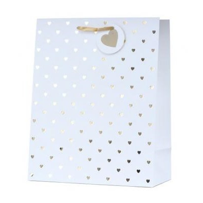 Darčeková taška Srdiečková zlatá