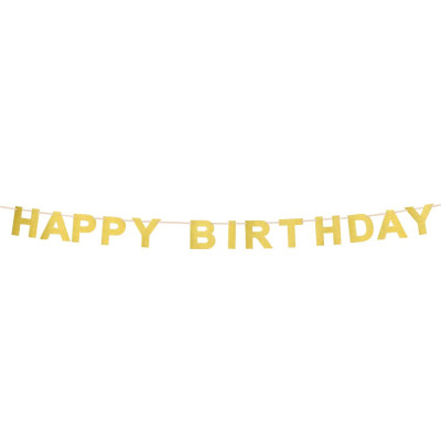 Banner Happy Birthday zlatý