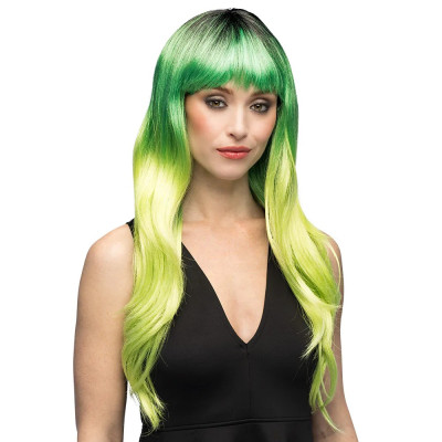 Parochňa Mystic – dlhé zelené ombré vlasy