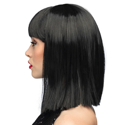 Parochňa Dance Black – polodlhé čierne vlasy s ofinou