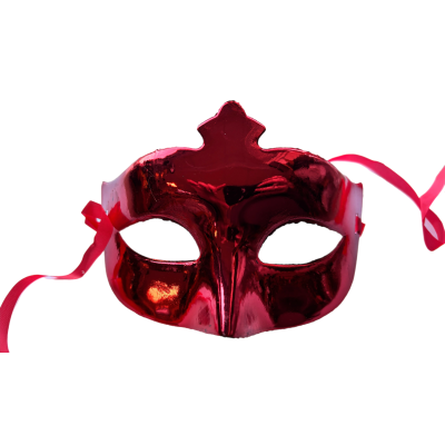 Škraboška s pierkom červená