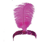 Gatsby čelenka s pierkom ružová