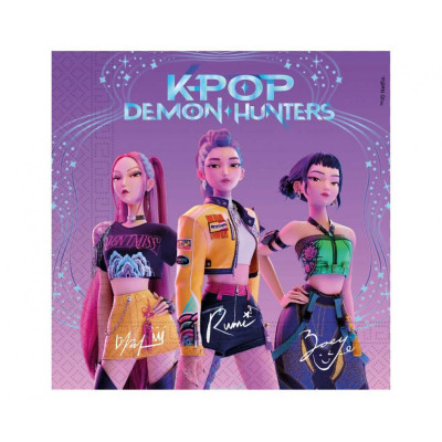 Papierové servítky K-POP Demon Hunters 33 × 33 cm – 20 ks