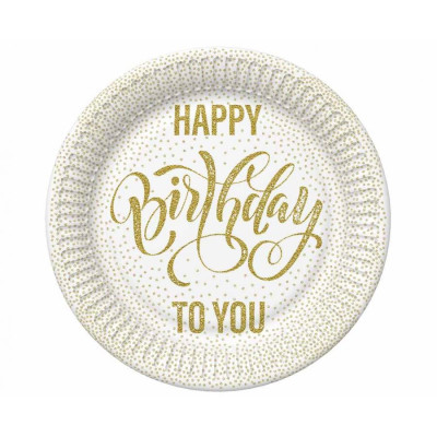 Taniere Happy Birthday so zlatými bodkami