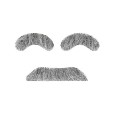 Samolepiace fúzy s obočím šedivé