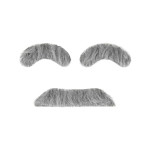 Samolepiace fúzy s obočím šedivé