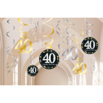 Závesná špirálová dekorácia 40 narodeniny