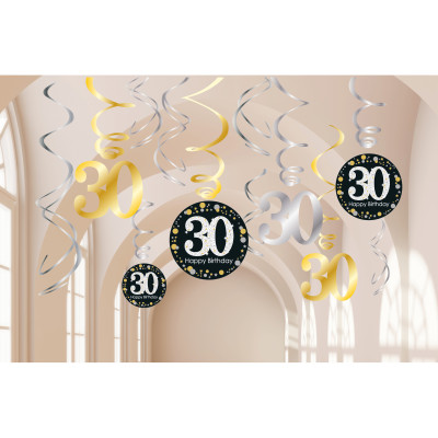 Závesná špirálová dekorácia 30 narodeniny