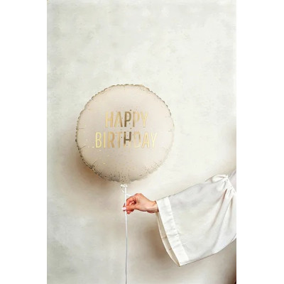 Fóliový balón „Happy Birthday“ – tmavá červená 35 cm