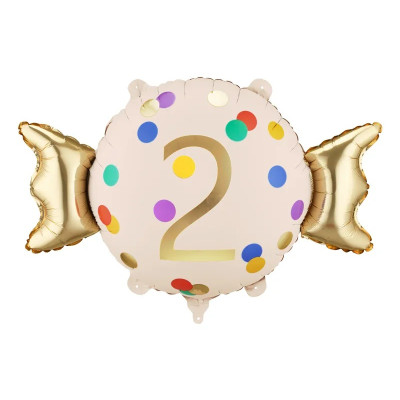 Fóliový Juniorshape balón cukrík s číslom 2