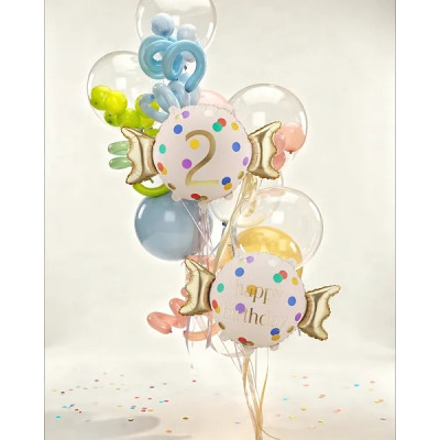 Fóliový Juniorshape balón cukrík s číslom 2