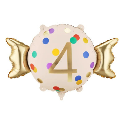 Fóliový Juniorshape balón cukrík s číslom 4