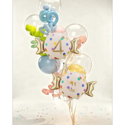 Fóliový Juniorshape balón cukrík s číslom 4