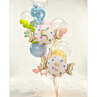 Fóliový Juniorshape balón cukrík s číslom 5
