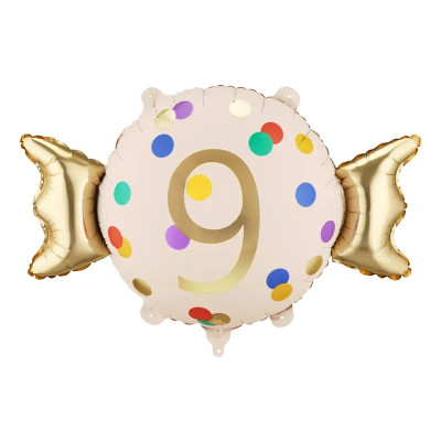 Fóliový Juniorshape balón cukrík s číslom 9