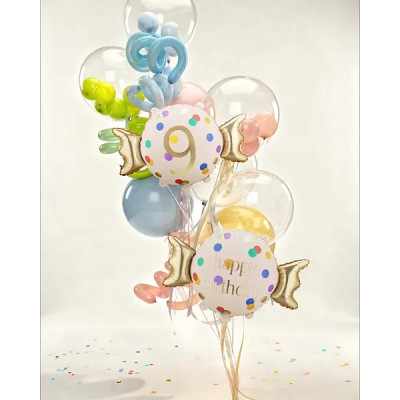 Fóliový Juniorshape balón cukrík s číslom 9