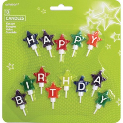 Sviečky Happy Birthday hviezdy
