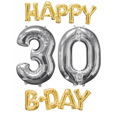 copy of Fóliový balón HAPPY 60 B-DAY zlato-strieborný