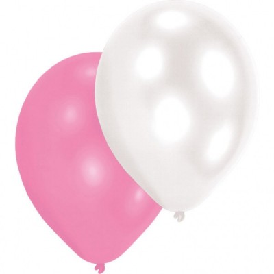 Latexové perleťové balóny bielo-ružovo-fialové