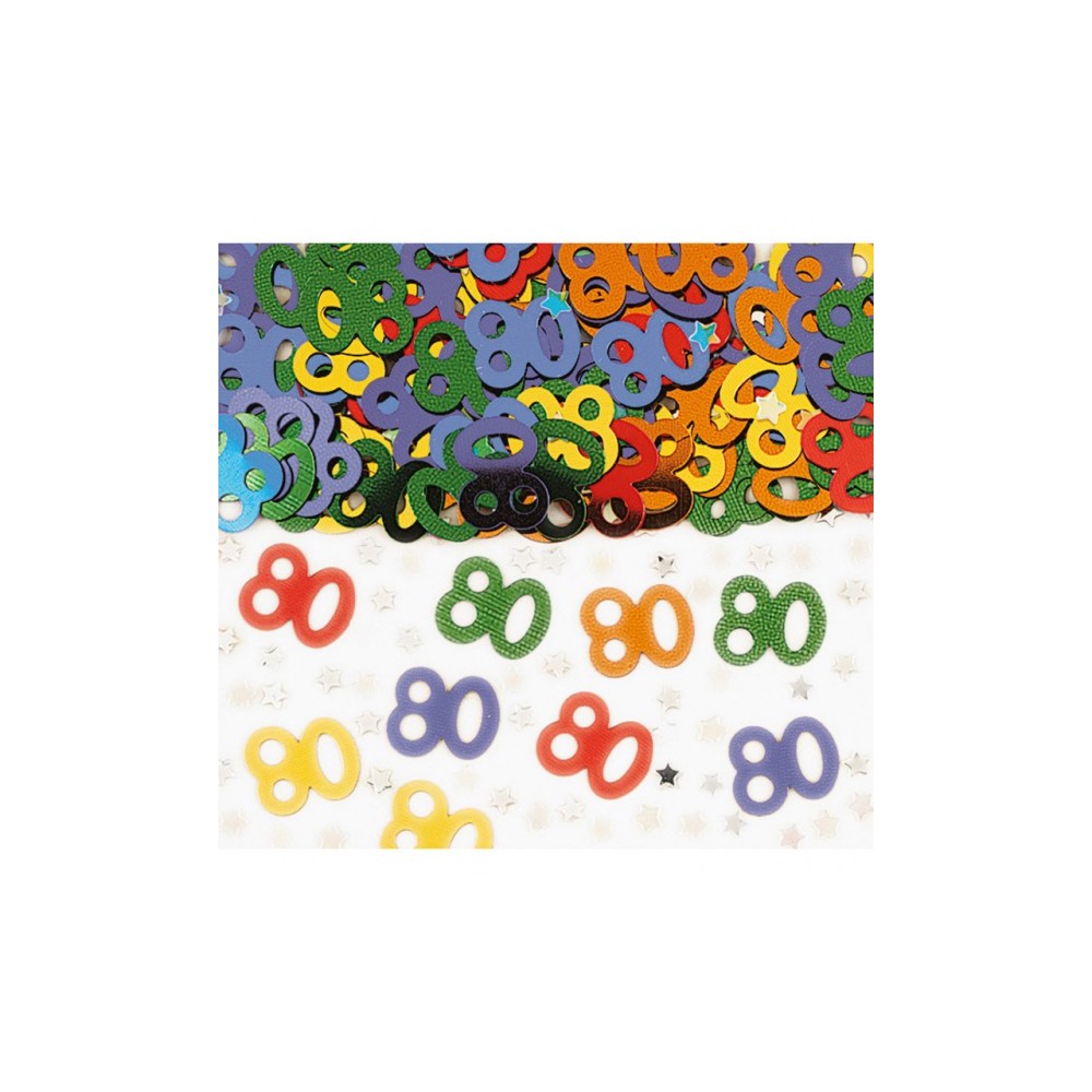 Konfety farebné 80 narodeniny