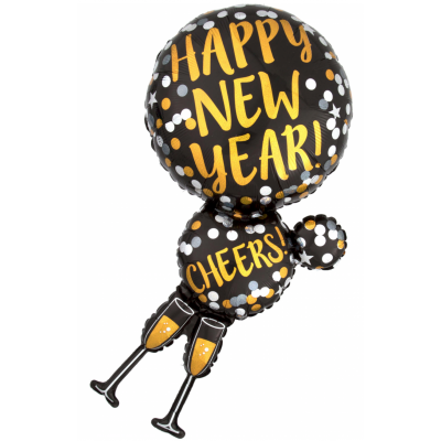 Fóliový balón SuperShape Štastný nový rok