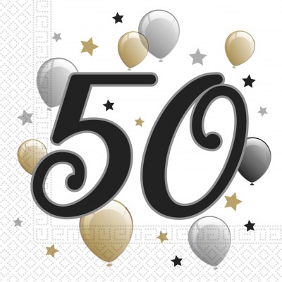 Servítky Happy Birthday balónové 50