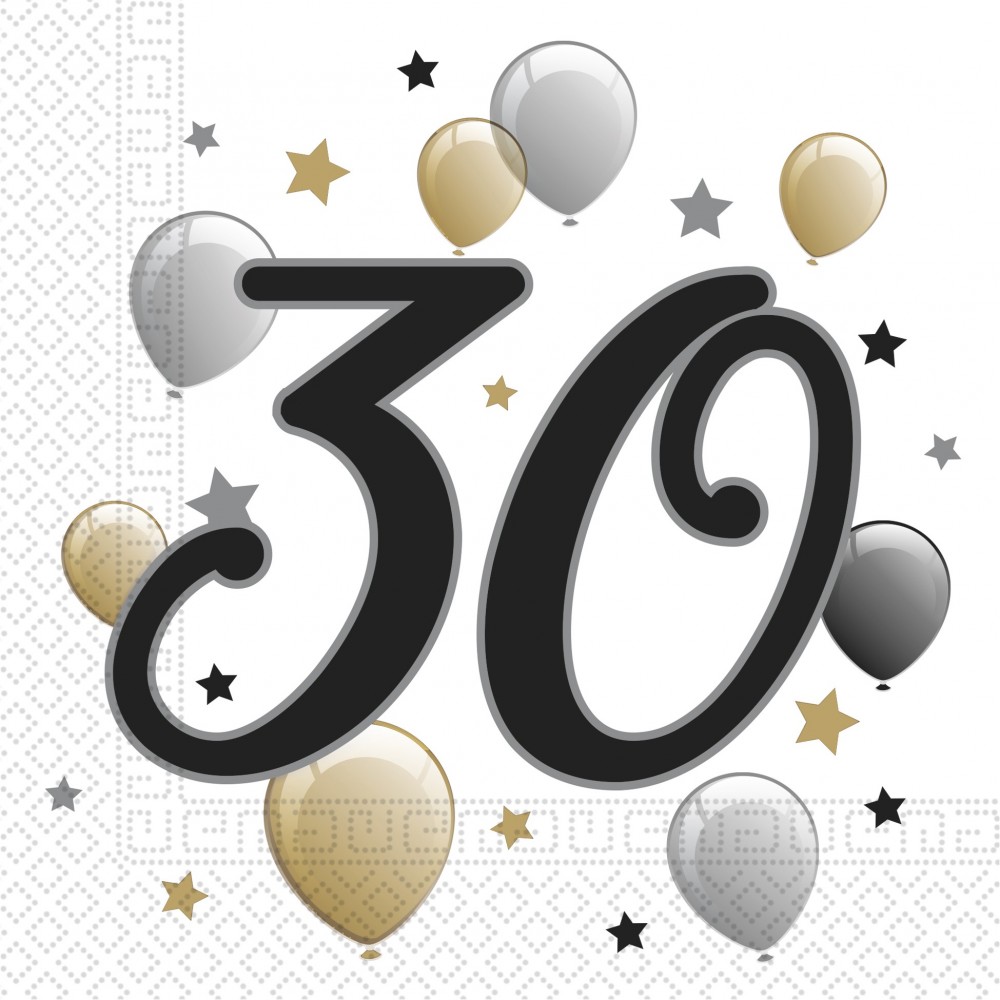 Servítky Happy Birthday balónové 30