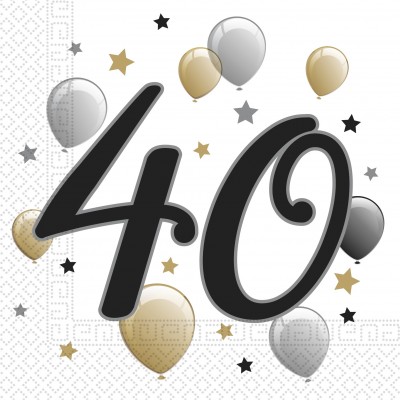 Servítky Happy Birthday balónové 40