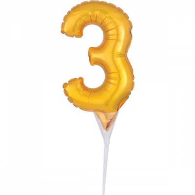 Fóliový balón dekoračné číslo na tortu “3”