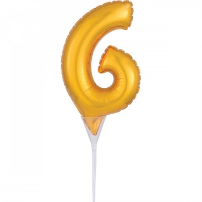 Fóliový balón dekoračné číslo na tortu “6”