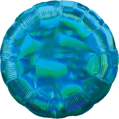 Fóliový holografický balón kruh jantárovo azúrový