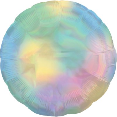 Fóliový holografický balón kruh dúhovo pastelová