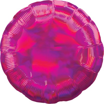Fóliový holografický balón kruh jantárovo ružová