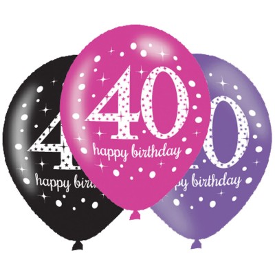 Latexové sparkling balóny Happy B-day 40
