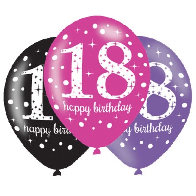 Latexové sparkling balóny 18 narodeniny
