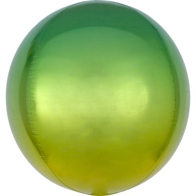 Fóliový balón Orbz žlto zelený