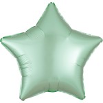 Fóliový balón Satin Luxe mätovo zelená hviezda