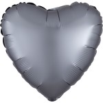Fóliový balón Satin Luxe grafit srdce