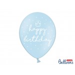 Latexové balóny Happy B-day baby modrá