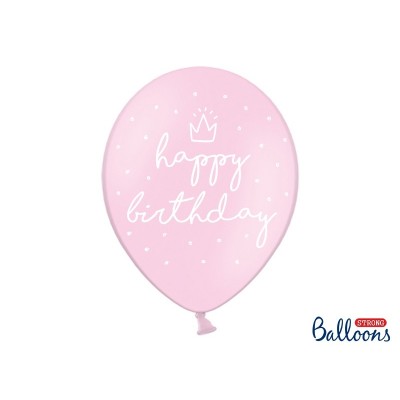 Latexové balóny happy b-day baby ružová 30 cm