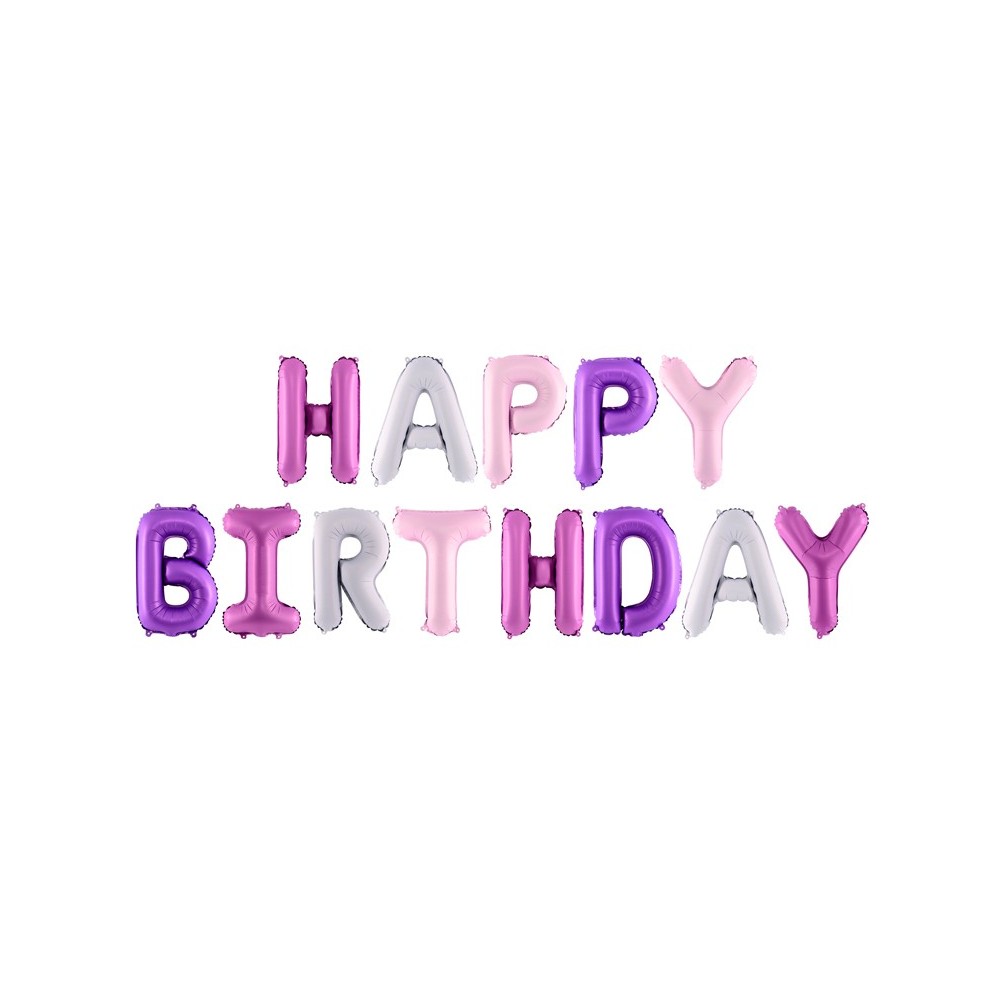 Fóliový balónový nápis Happy Birthday mix farieb Fóliový balónový nápis Happy Birthday mix farieb